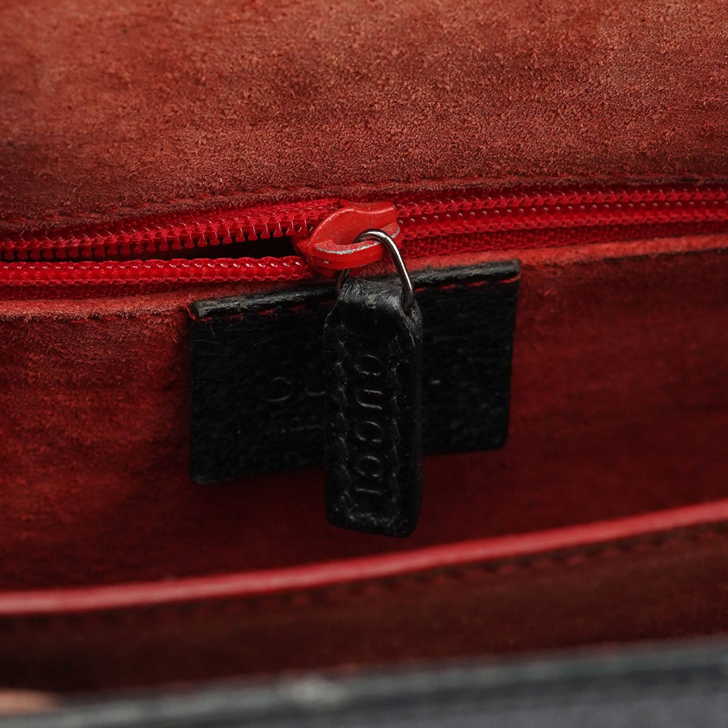 002 1061 Black Leather Bamboo Tote Bag