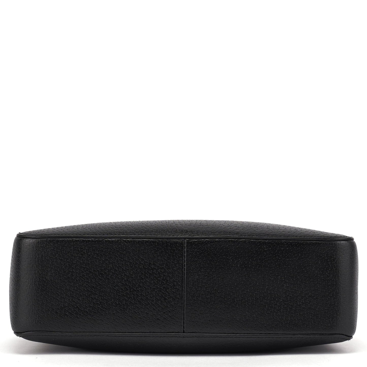 002 1061 Black Leather Bamboo Tote Bag