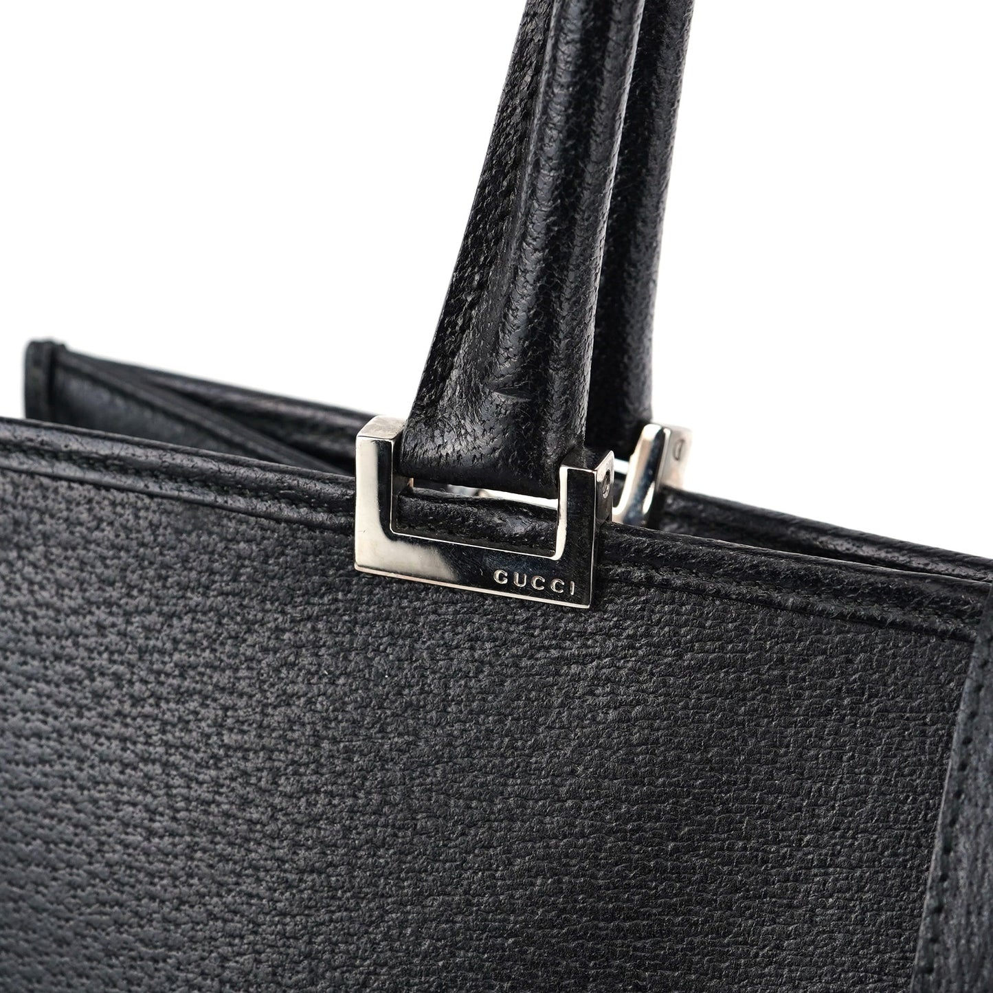 002 1064 Black Leather Jackie Tote