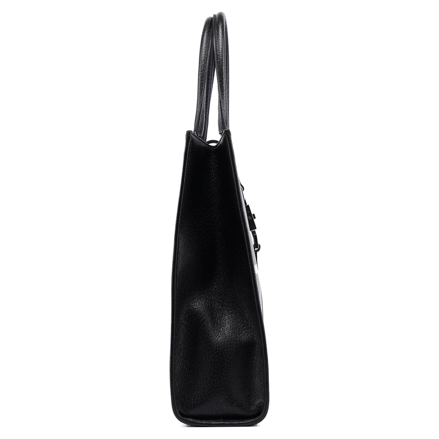 002 1064 Black Leather Jackie Tote
