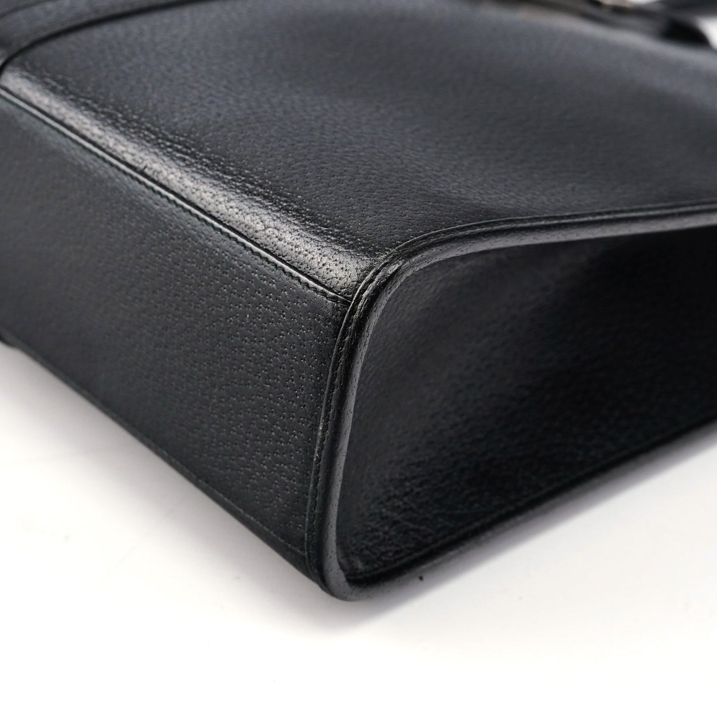 002 1064 Black Leather Jackie Tote