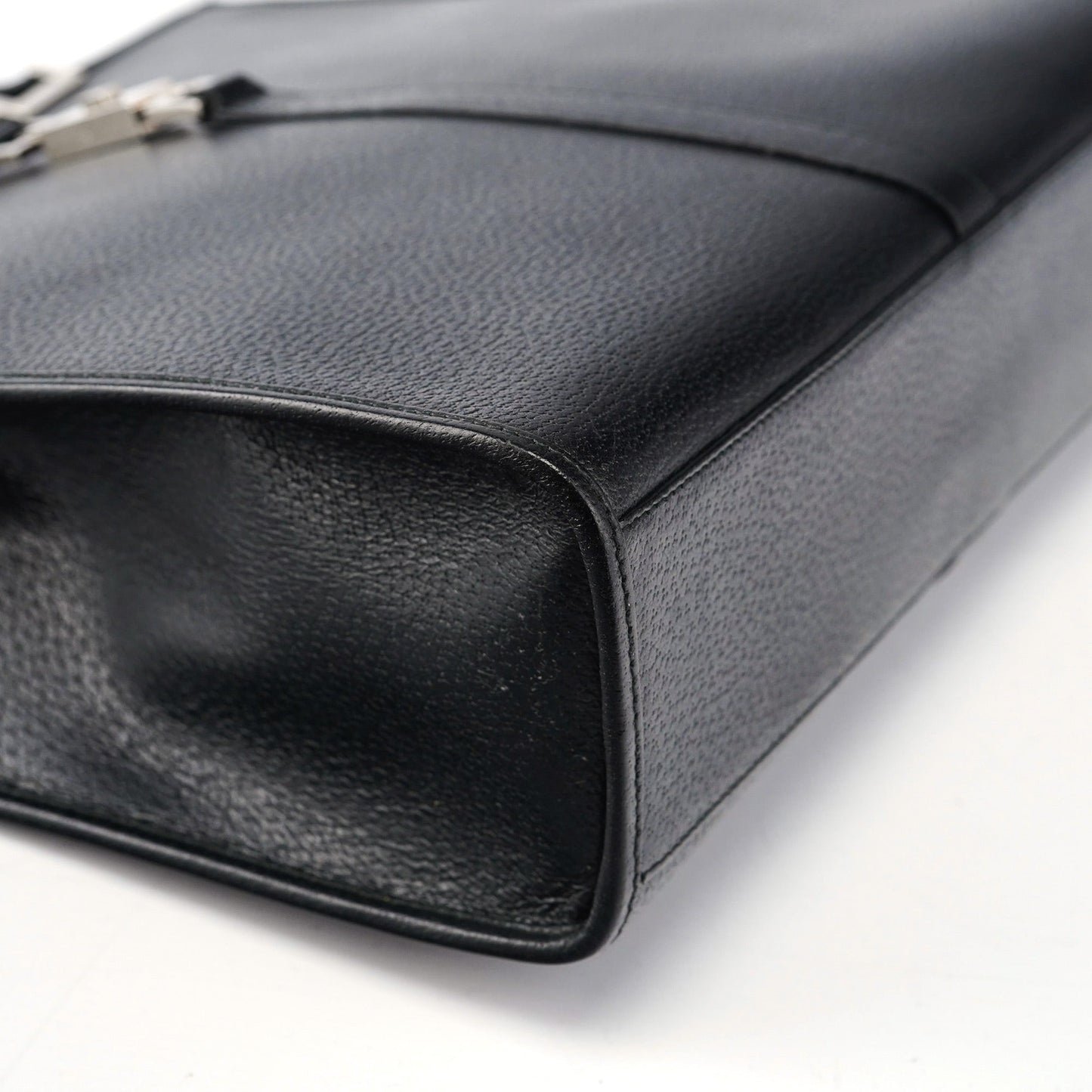 002 1064 Black Leather Jackie Tote