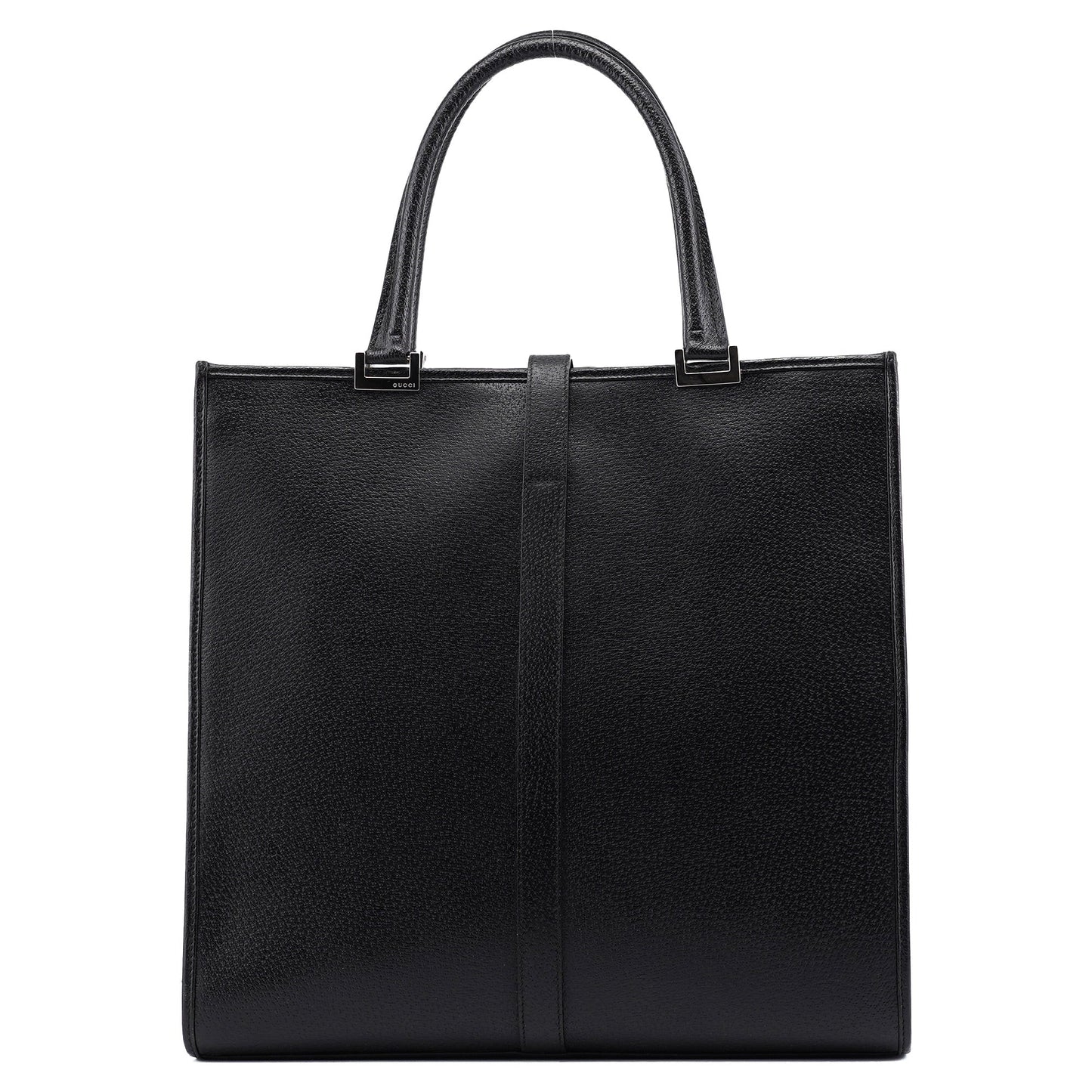 002 1064 Black Leather Jackie Tote