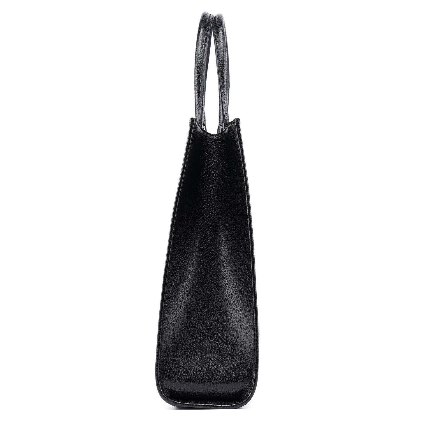 002 1064 Black Leather Jackie Tote Bag
