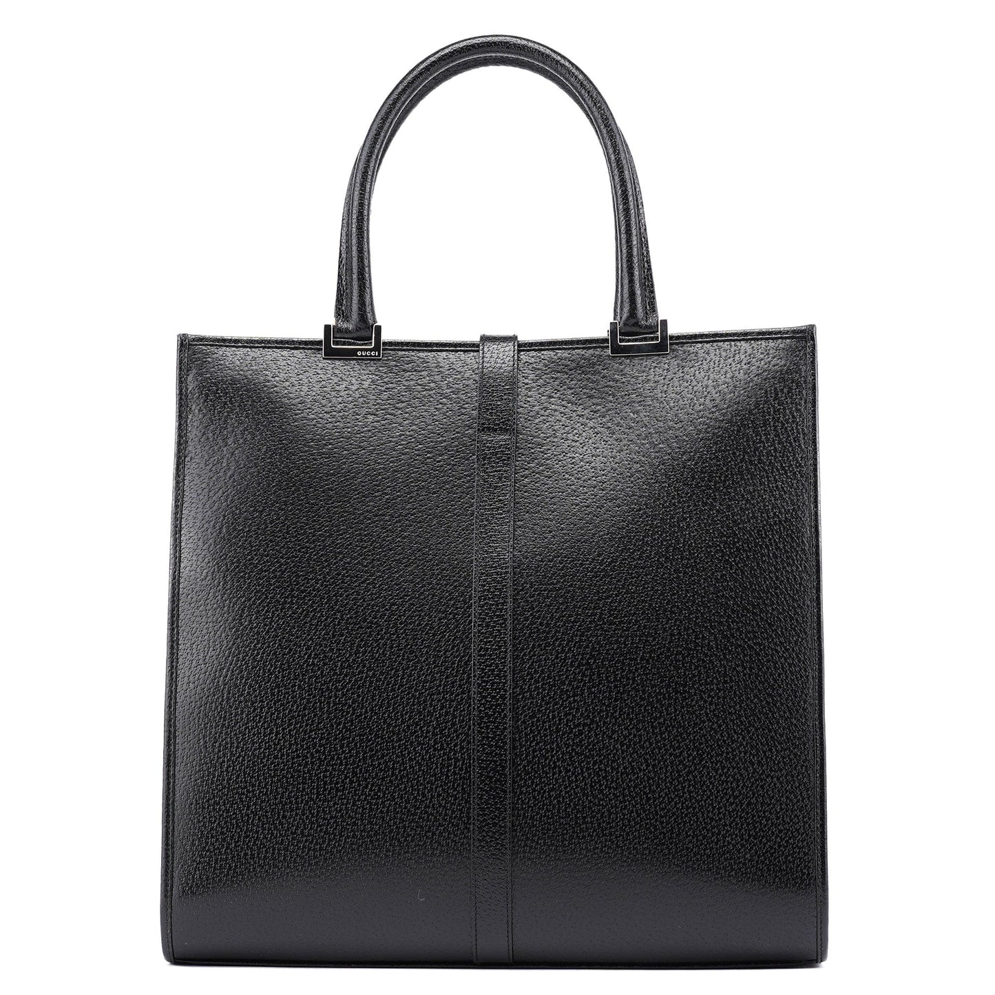 002 1064 Black Leather Jackie Tote Bag