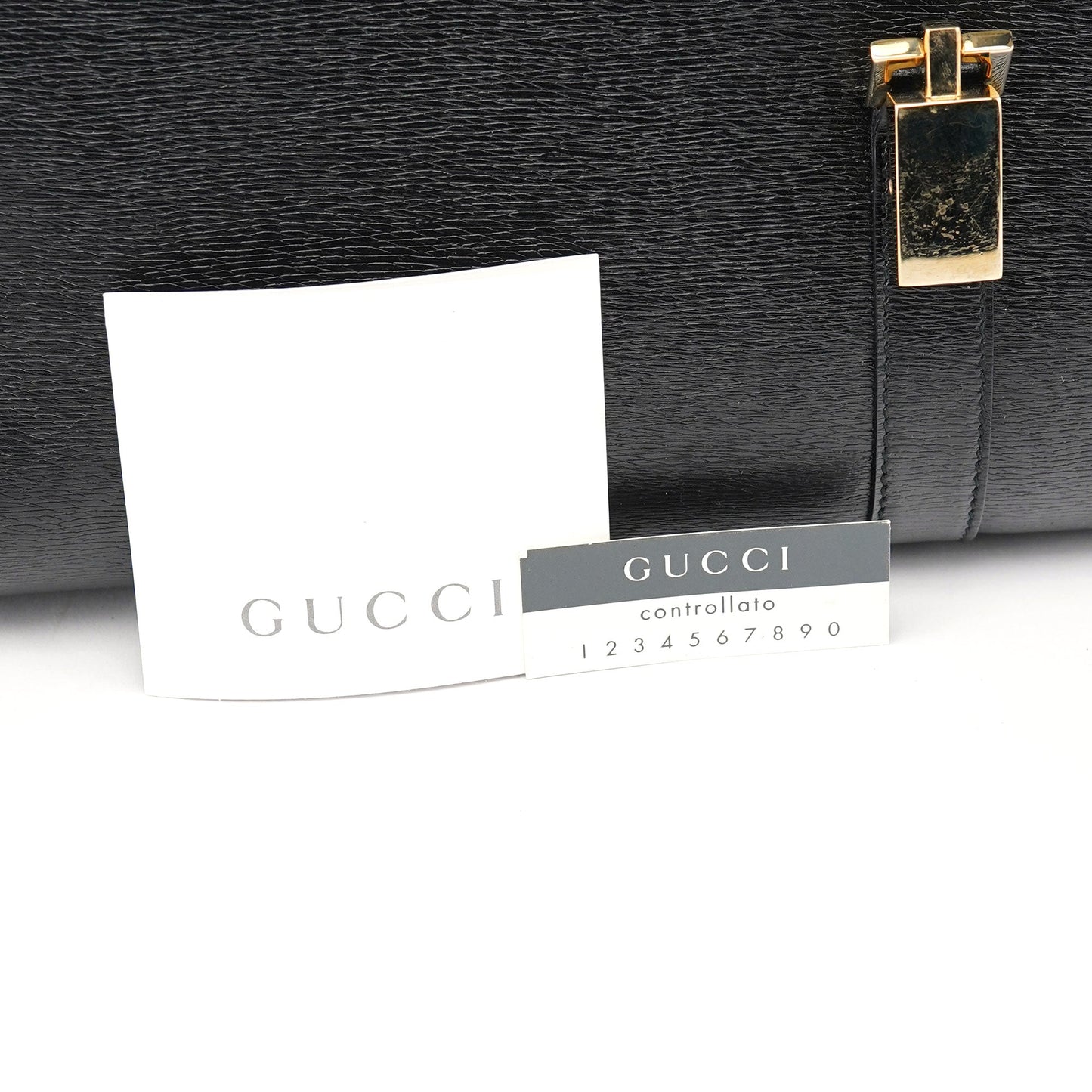 002 1066 Black Leather Jackie Shoulder Bag