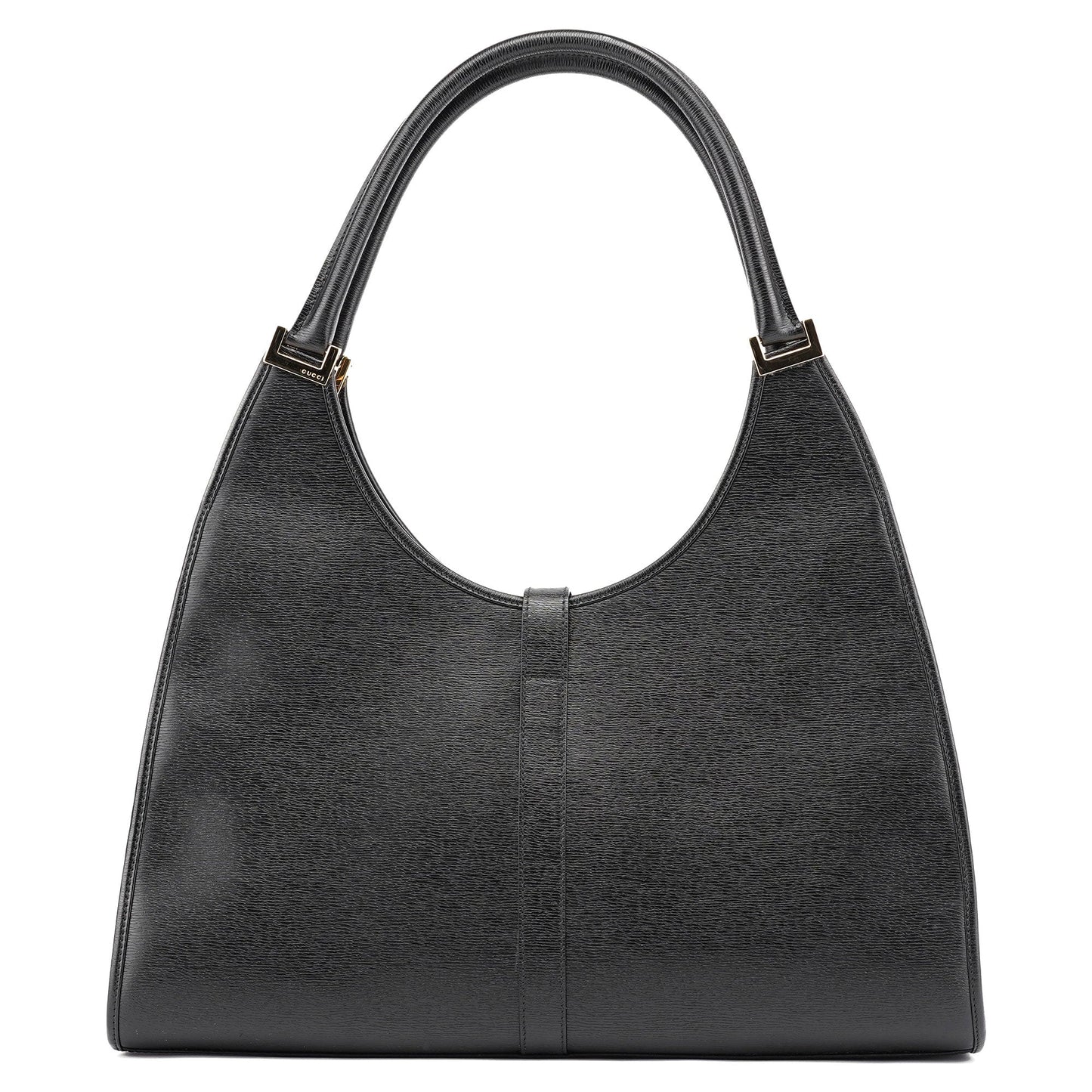002 1066 Black Leather Jackie Shoulder Bag