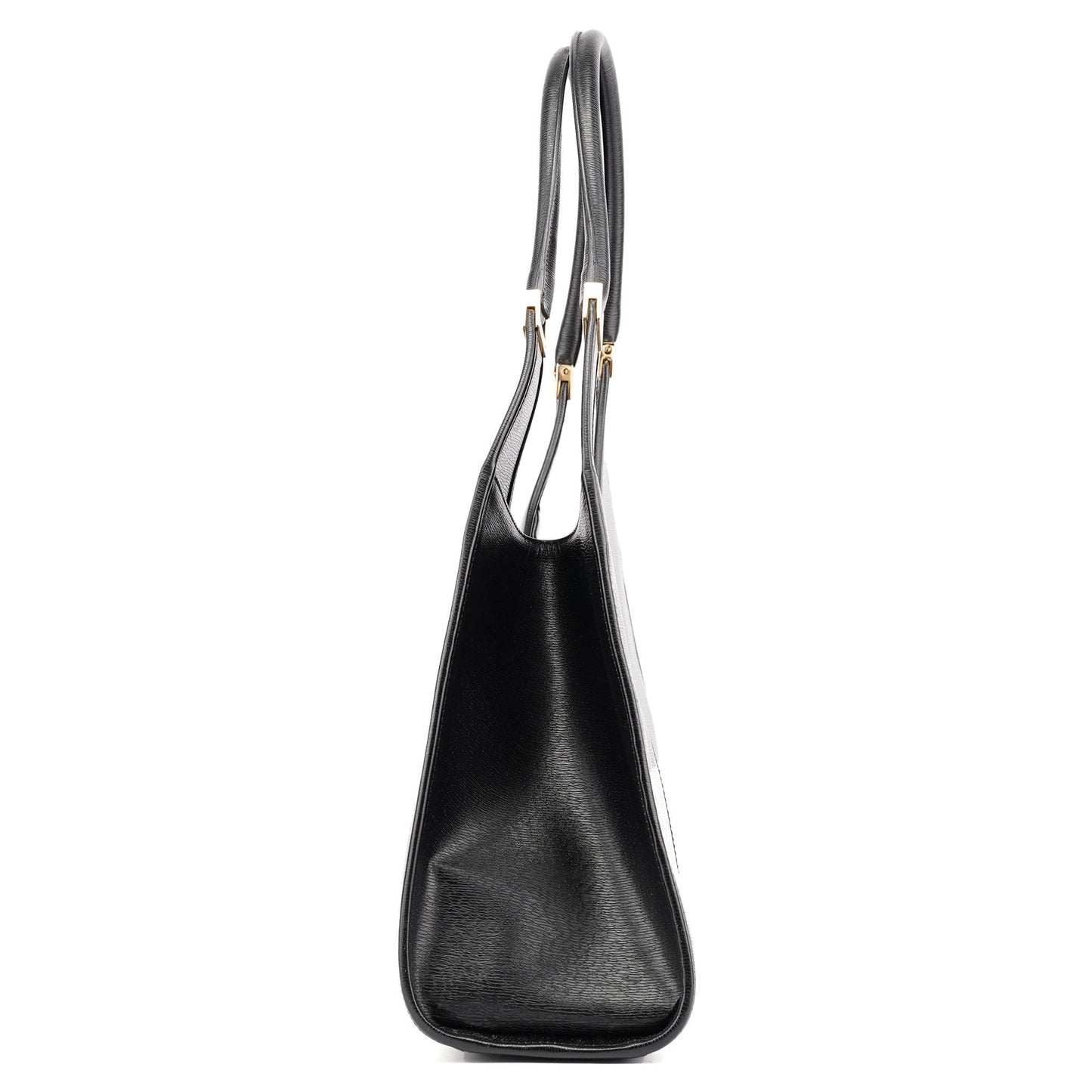 002 1066 Black Leather Jackie Shoulder Bag