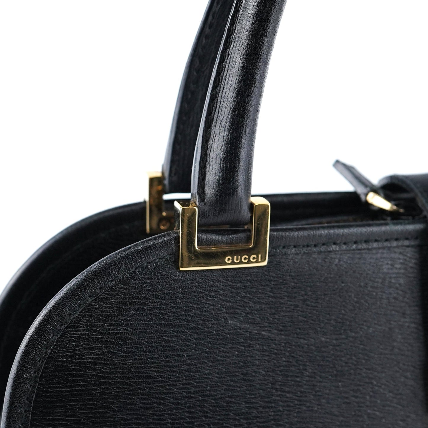 002 1071 Black Leather Jackie Tote Bag
