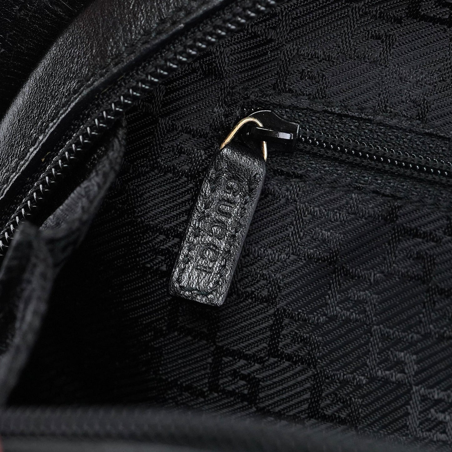 002 1071 Black Leather Jackie Tote Bag