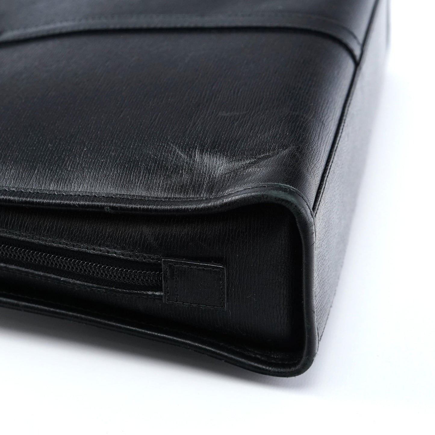 002 1071 Black Leather Jackie Tote Bag