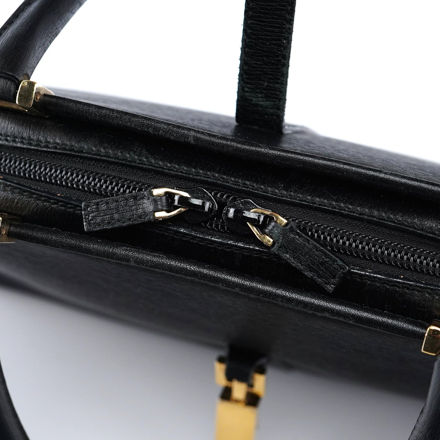 002 1071 Black Leather Jackie Tote Bag