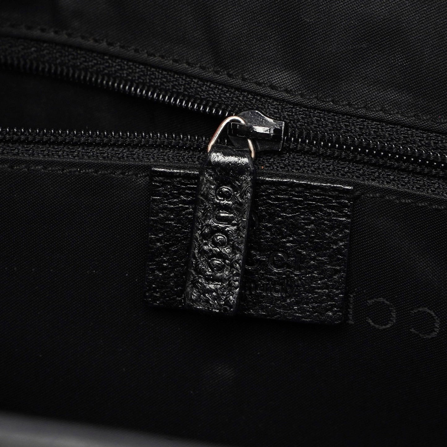 002 1073 Black Leather Jackie Tote