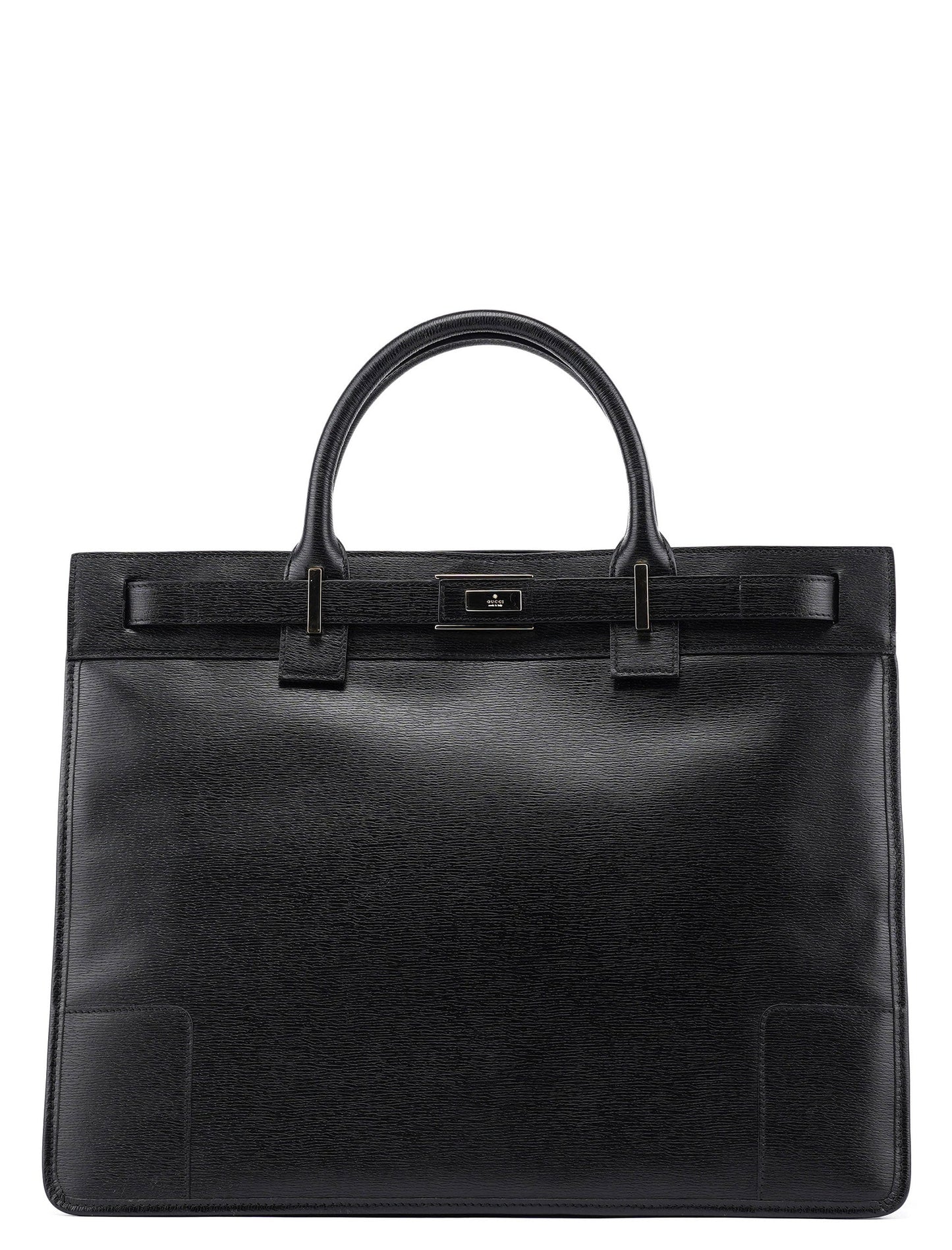 002 1090 Black Leather Tote Bag