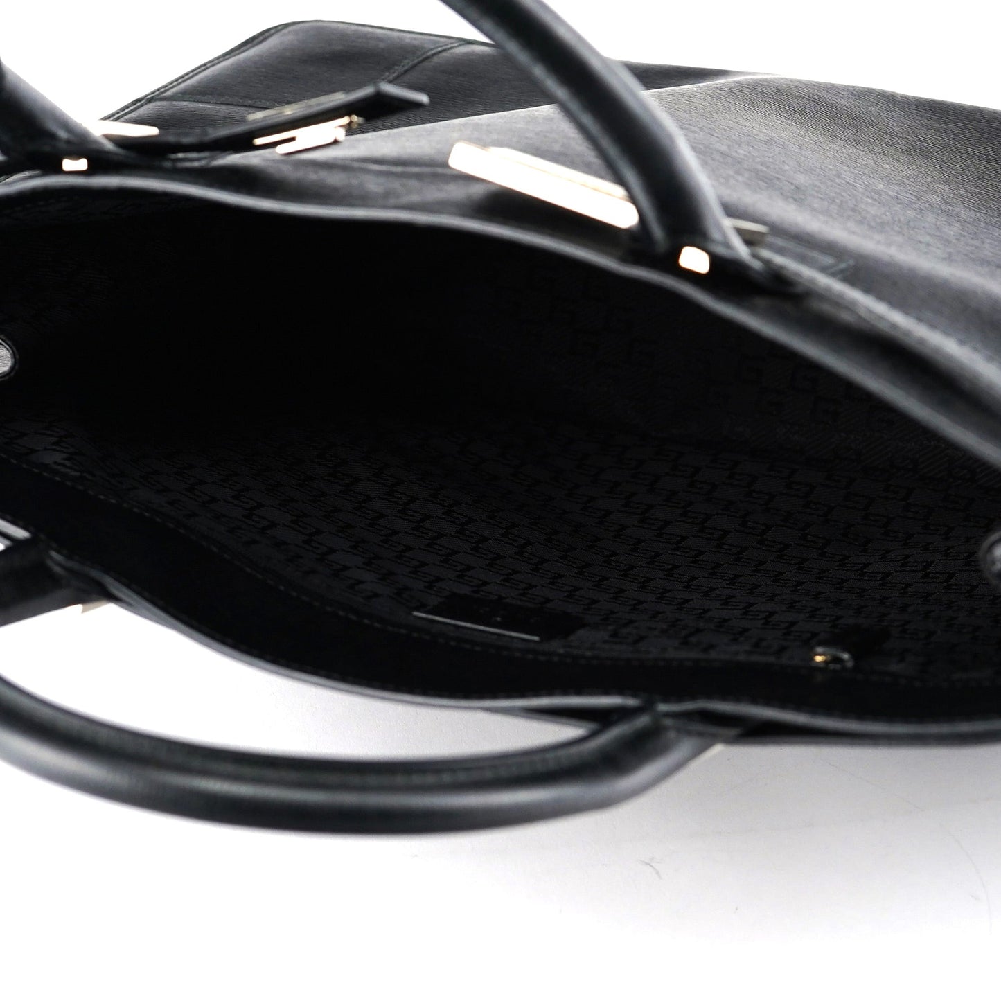 002 1090 Black Leather Tote Bag