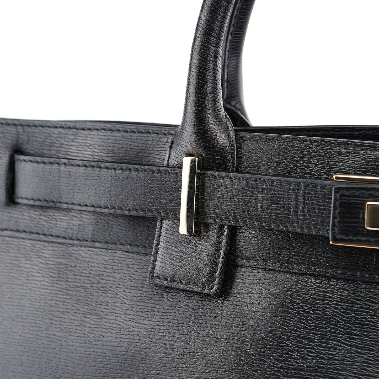 002 1090 Black Leather Tote Bag