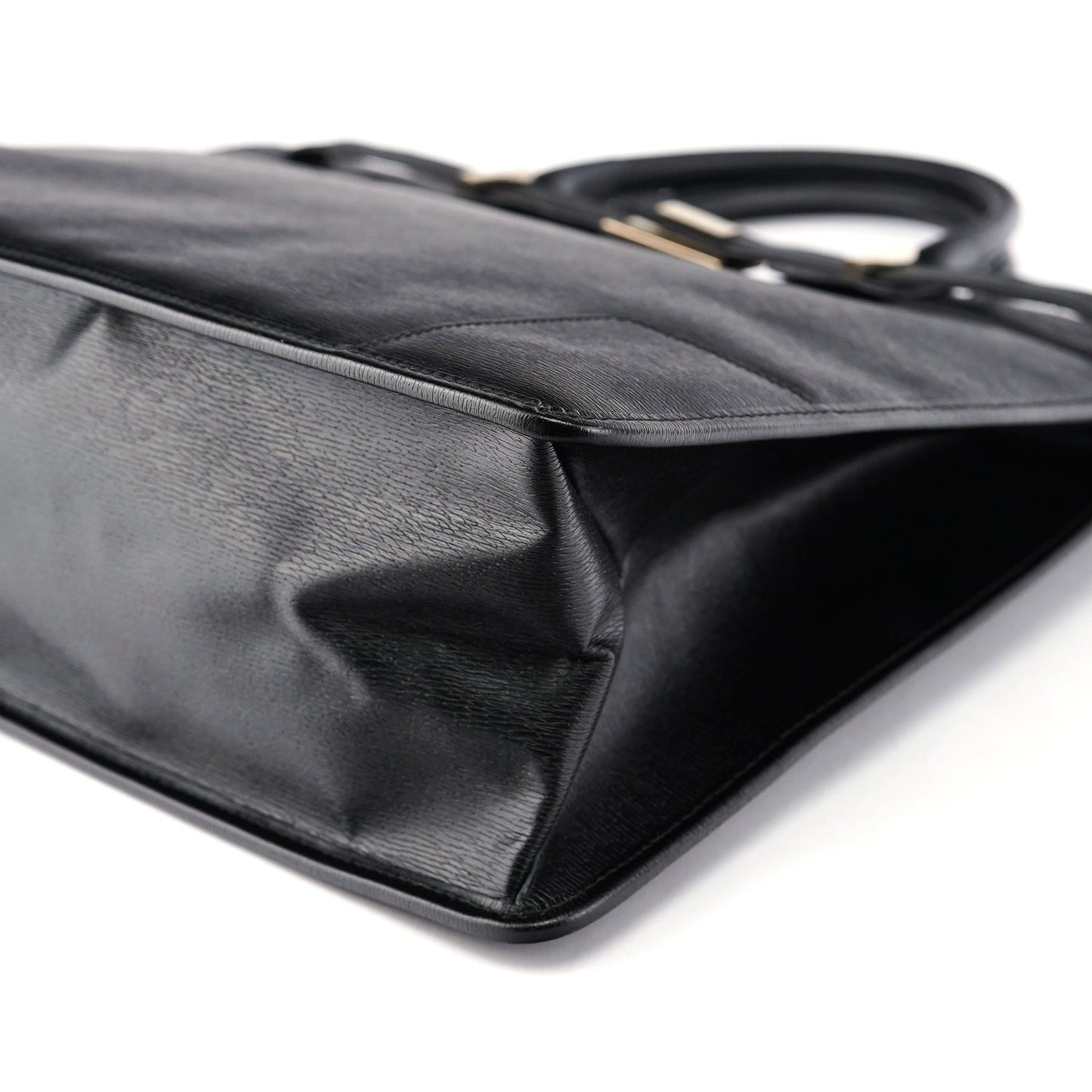 002 1090 Black Leather Tote Bag