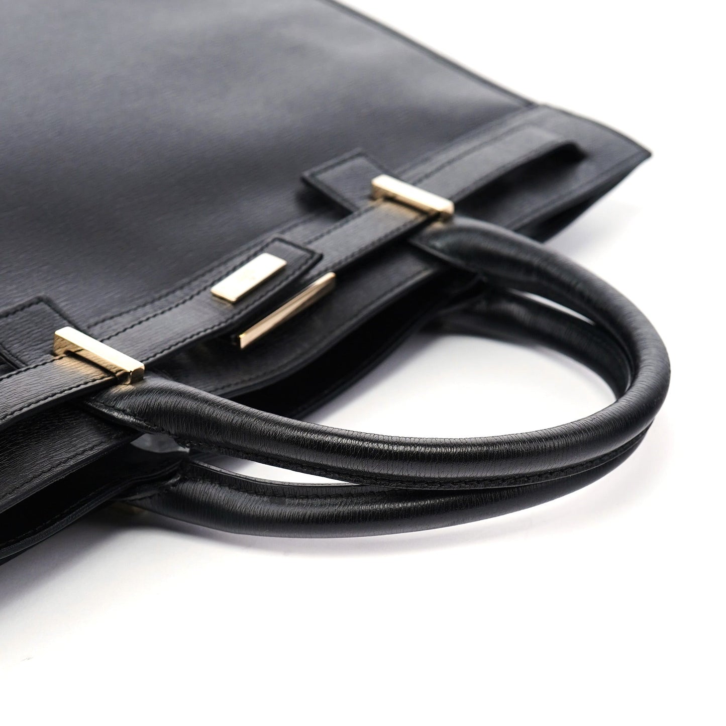 002 1090 Black Leather Tote Bag