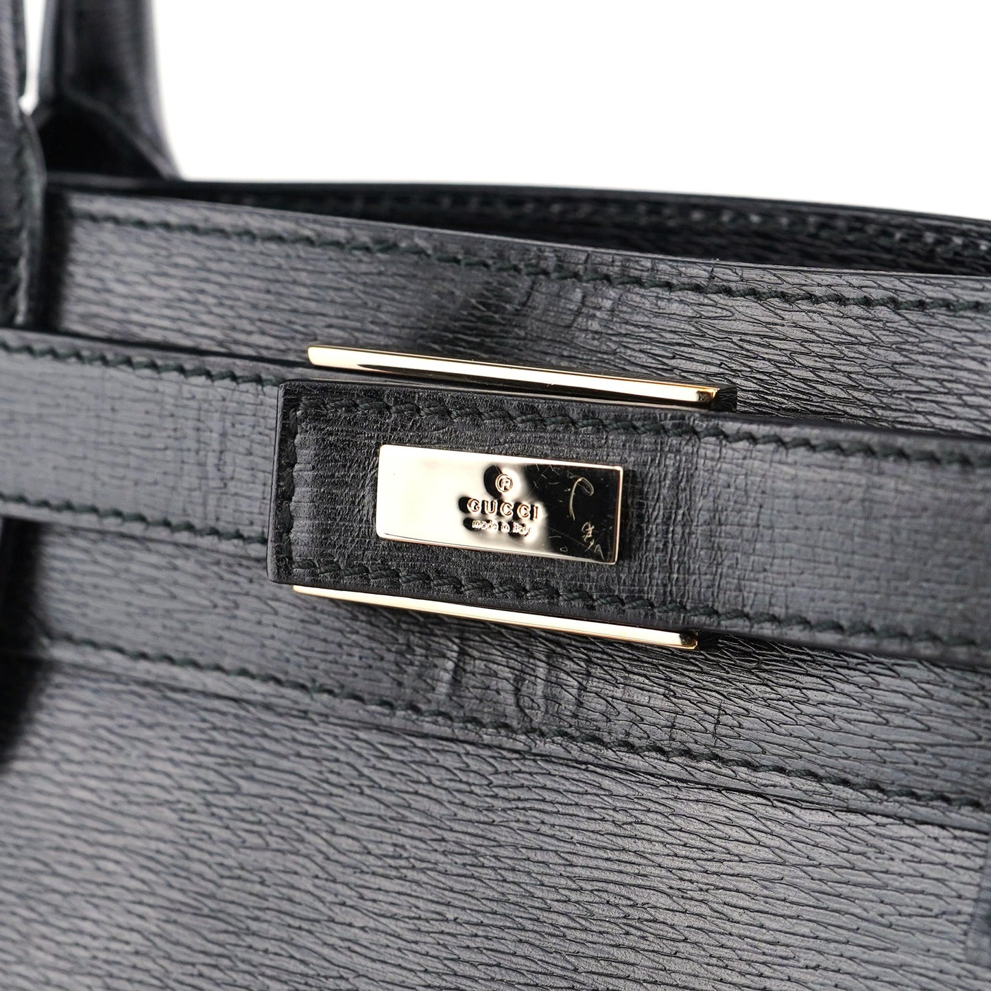 002 1090 Black Leather Tote Bag