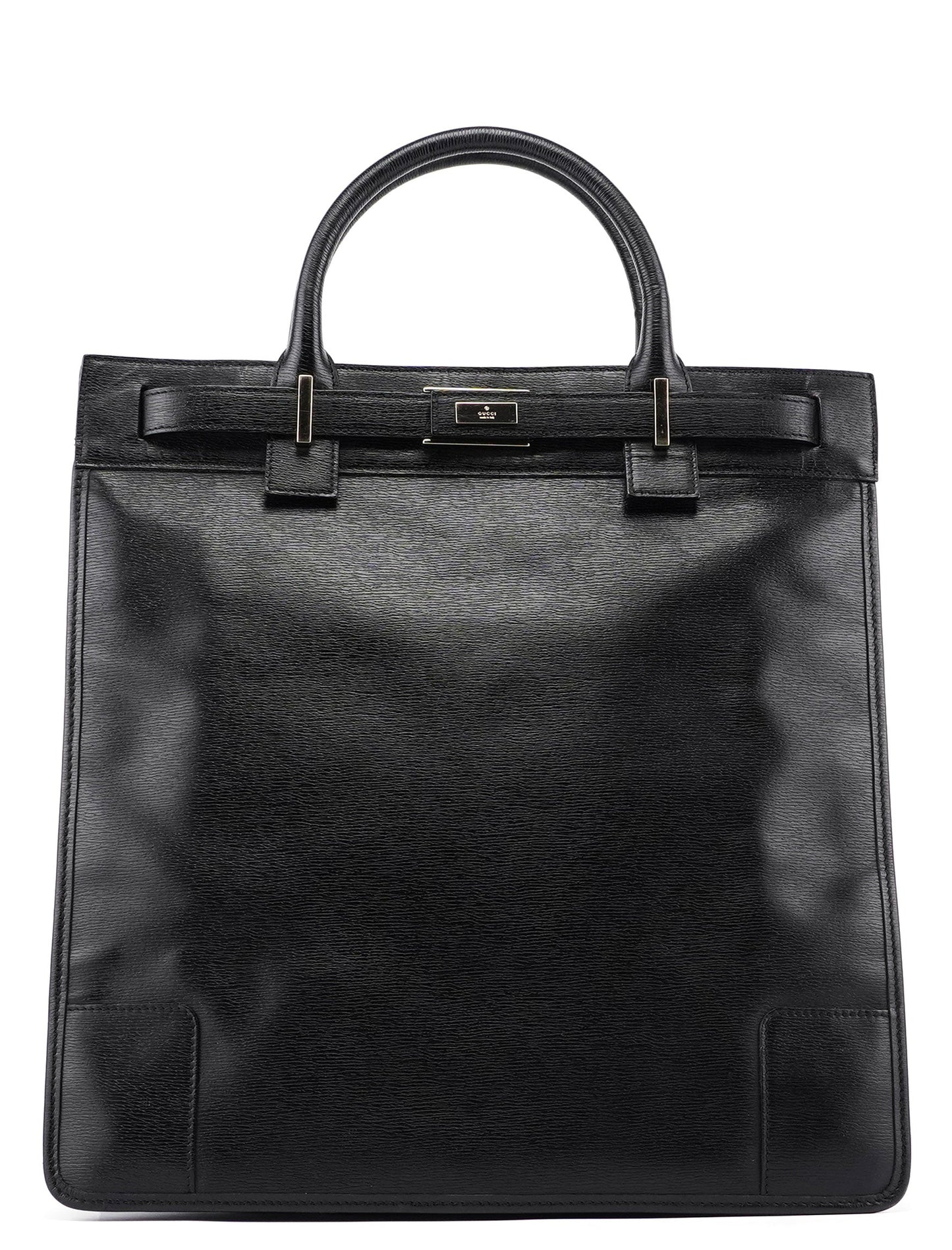 002 1091 Black Leather Tote Bag