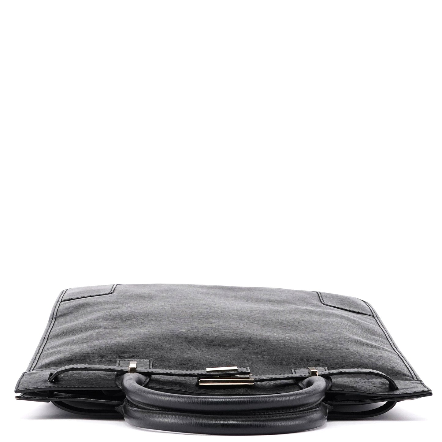 002 1091 Black Leather Tote Bag