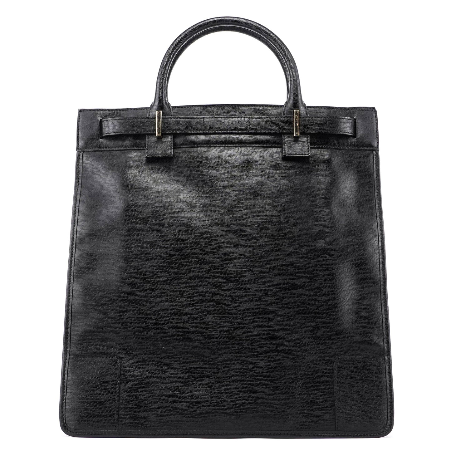002 1091 Black Leather Tote Bag