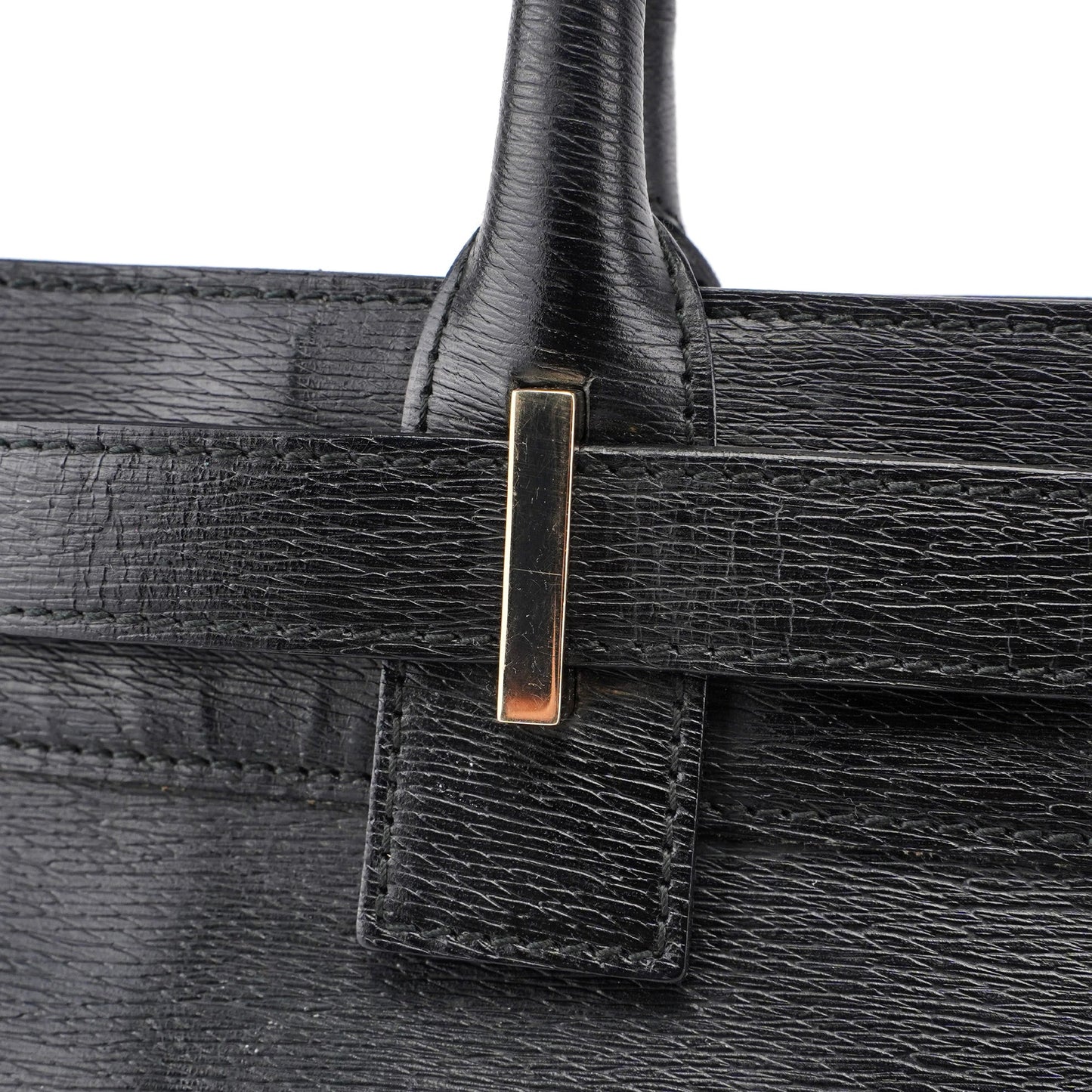 002 1091 Black Leather Tote Bag