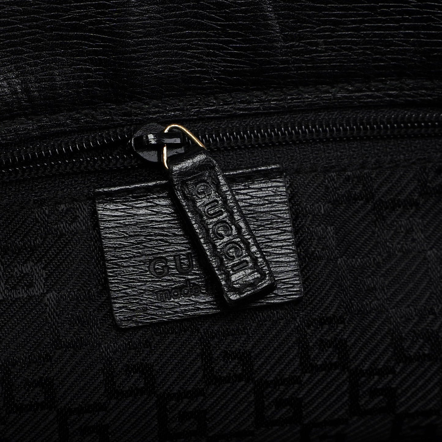 002 1091 Black Leather Tote Bag