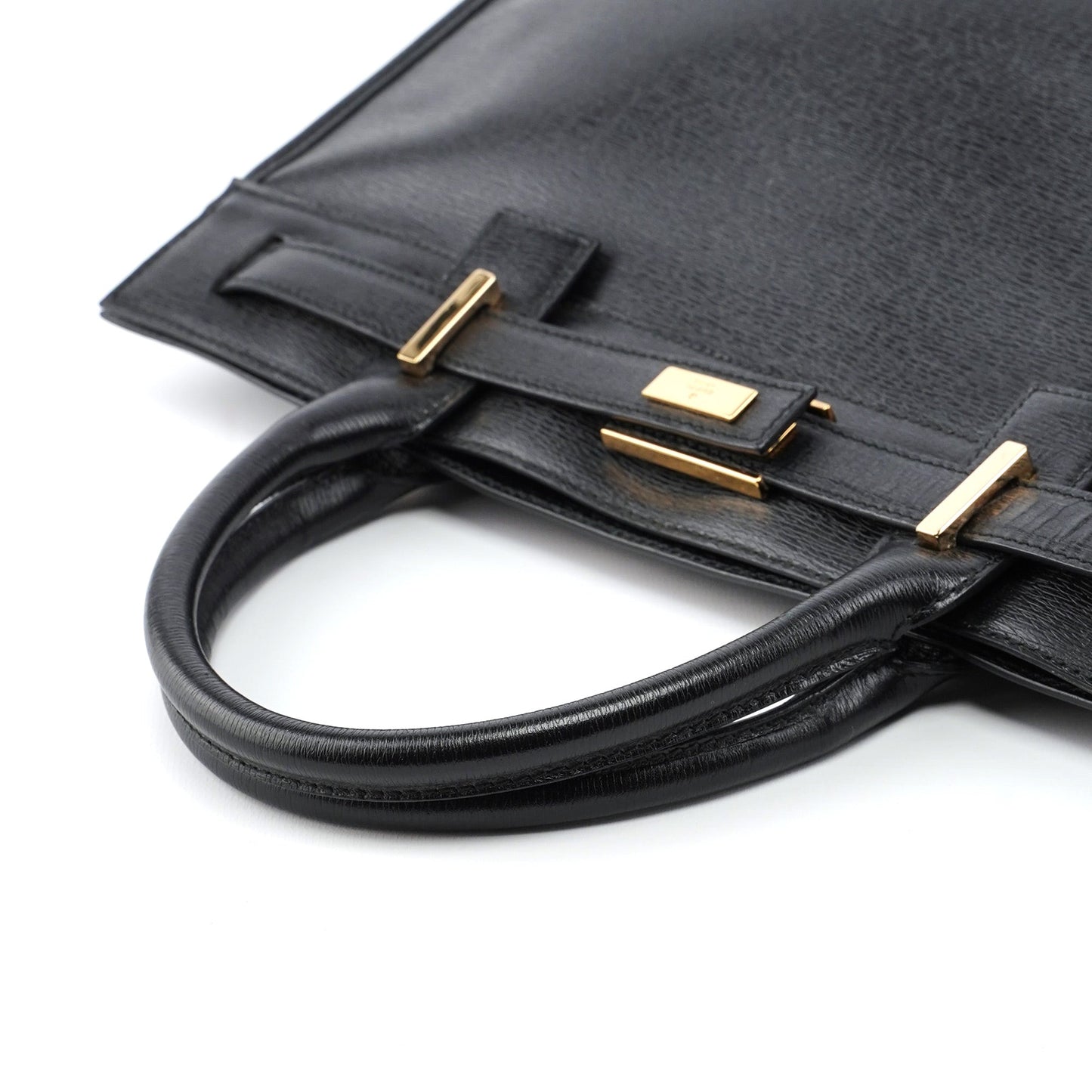 002 1091 Black Leather Tote Bag