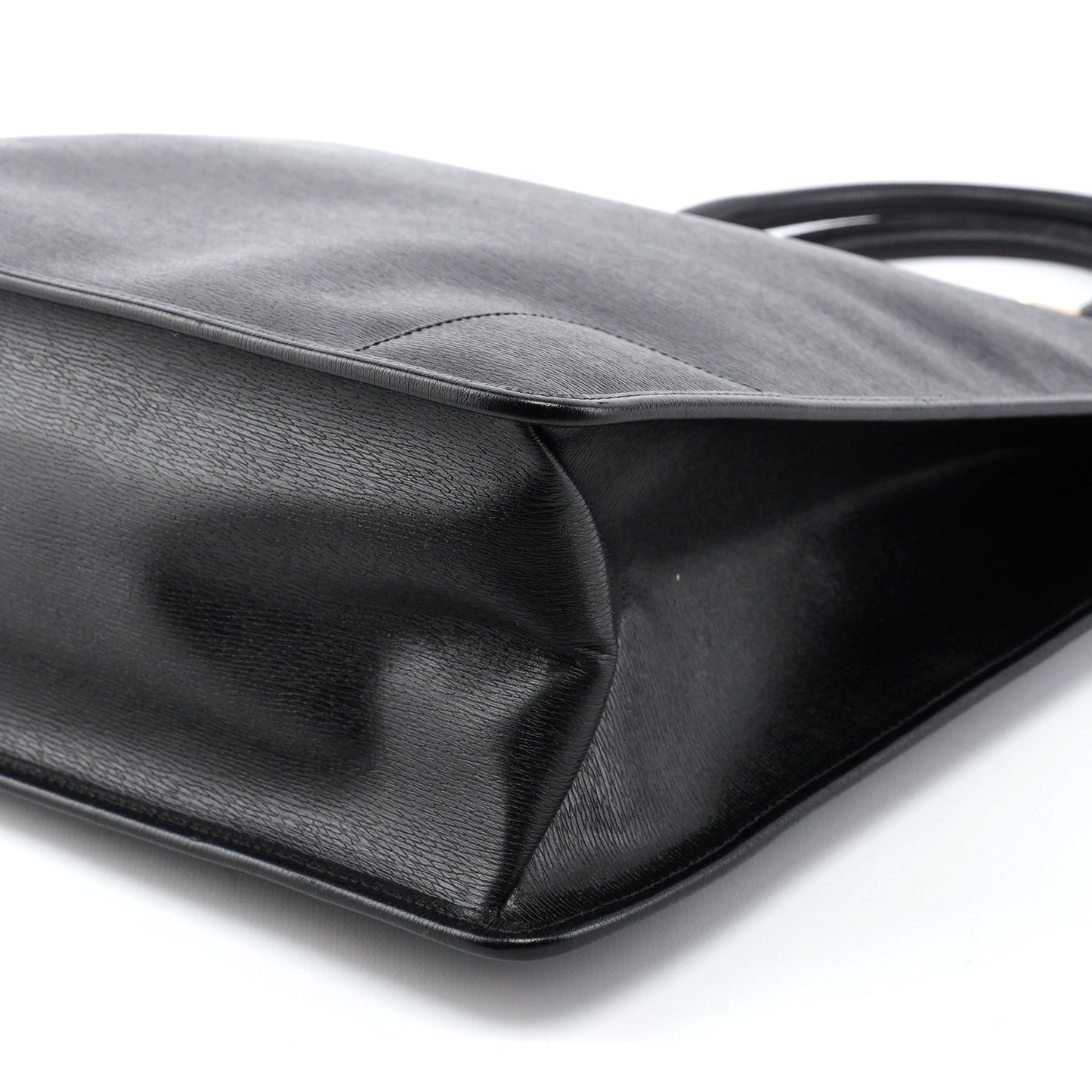 002 1091 Black Leather Tote Bag