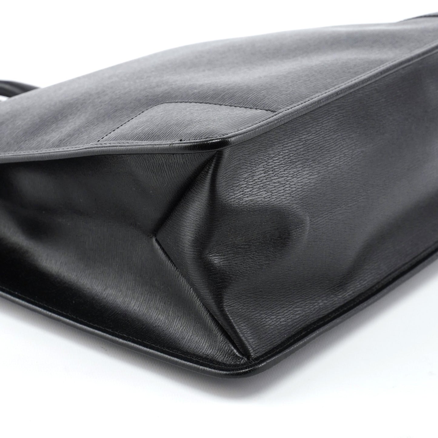 002 1091 Black Leather Tote Bag