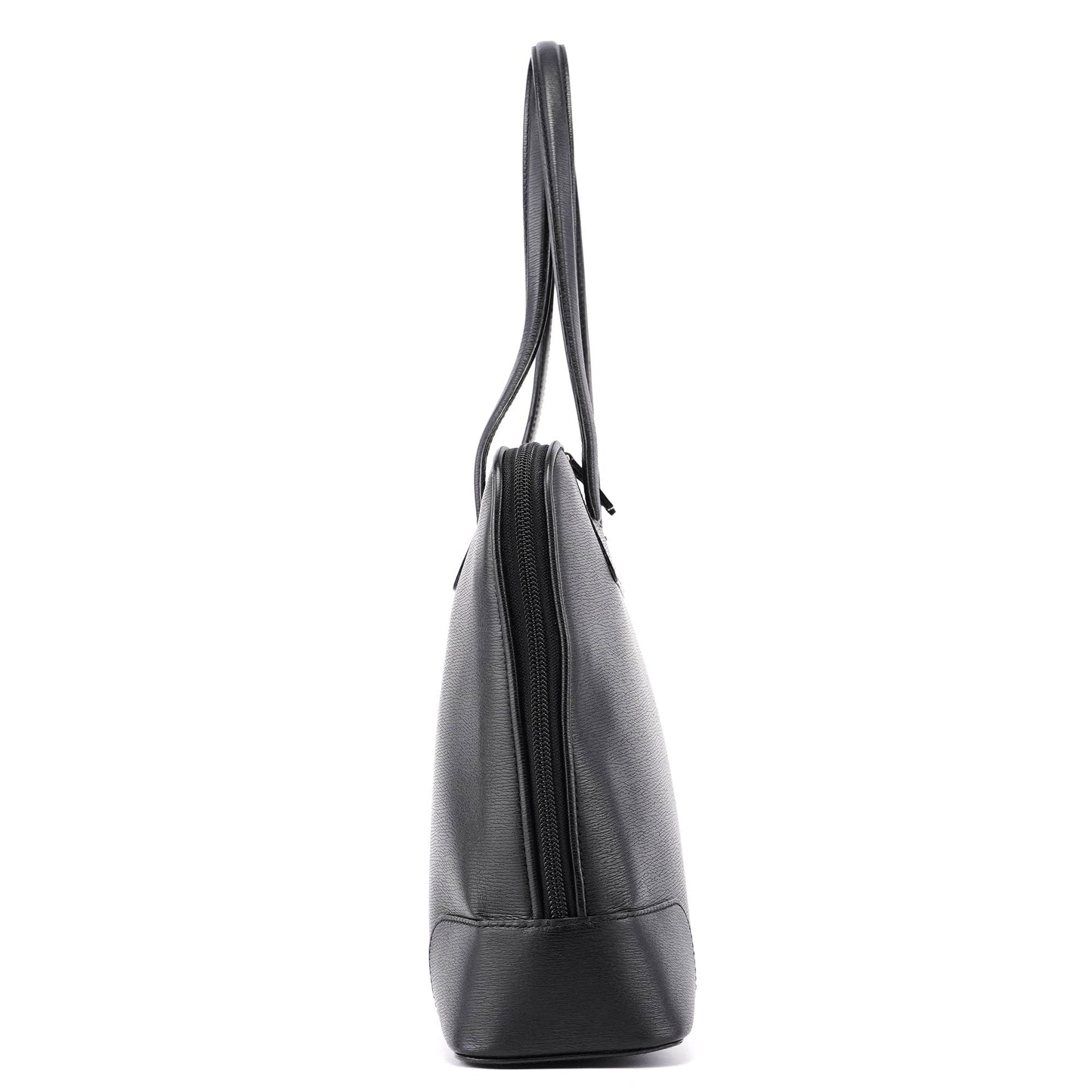 002 1122 Black Leather Tote Bag