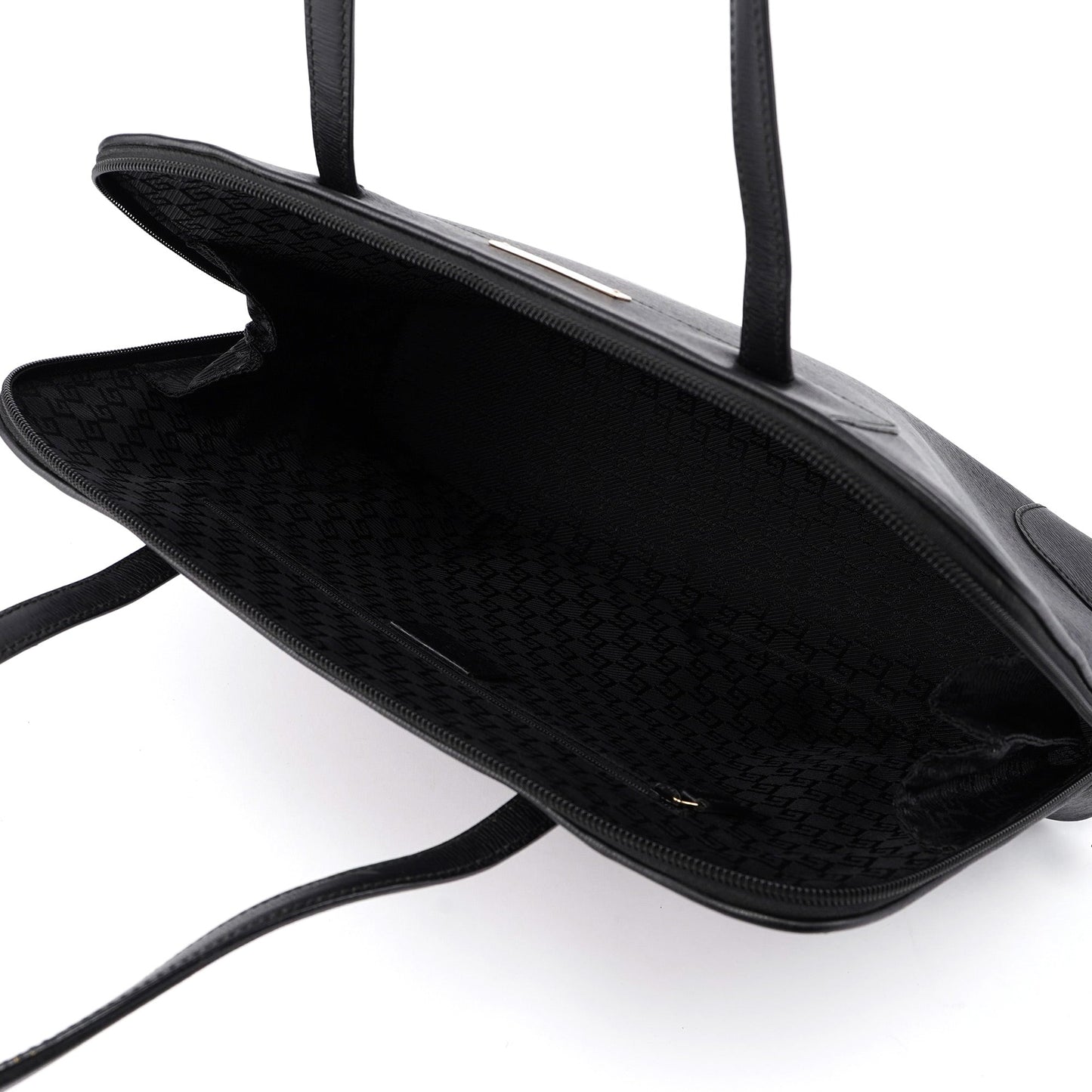 002 1122 Black Leather Tote Bag