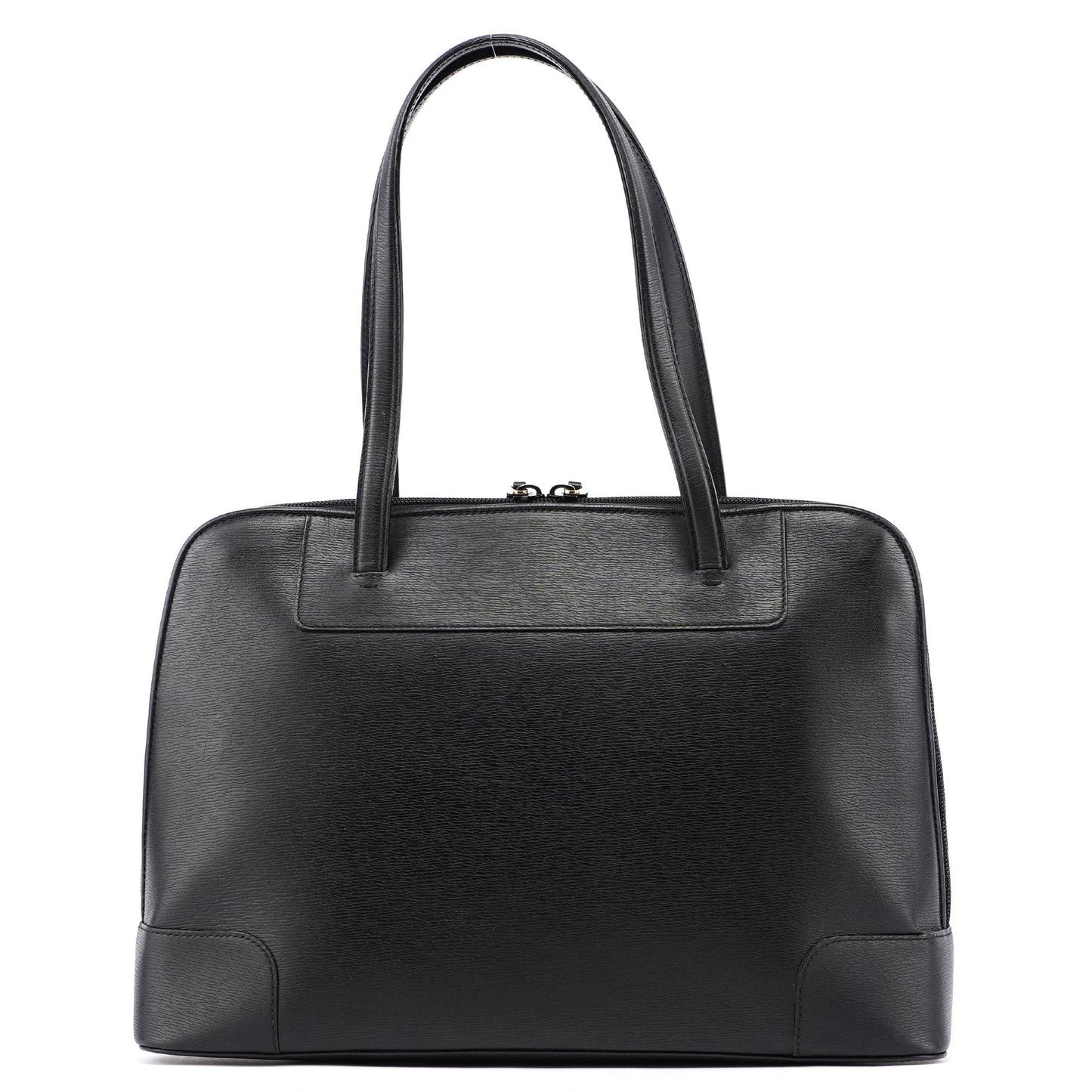 002 1122 Black Leather Tote Bag