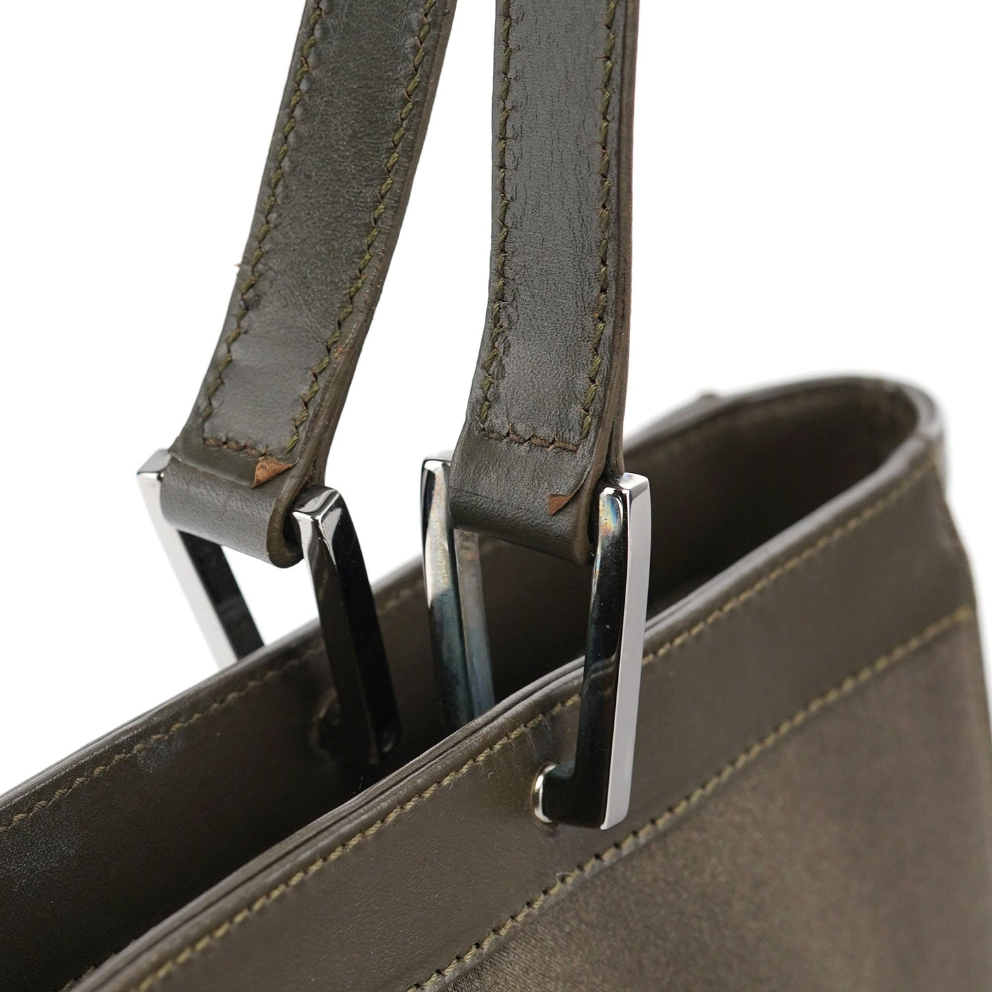 002 1132 Olive Satin Jackie Tote Bag