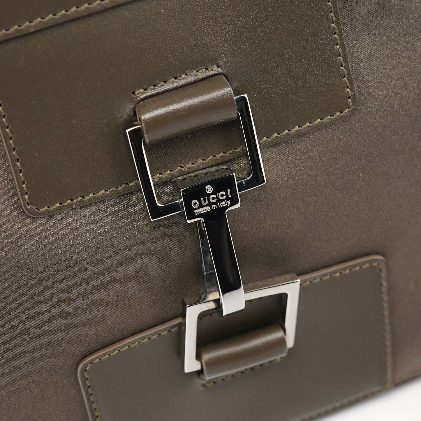 002 1132 Olive Satin Jackie Tote Bag