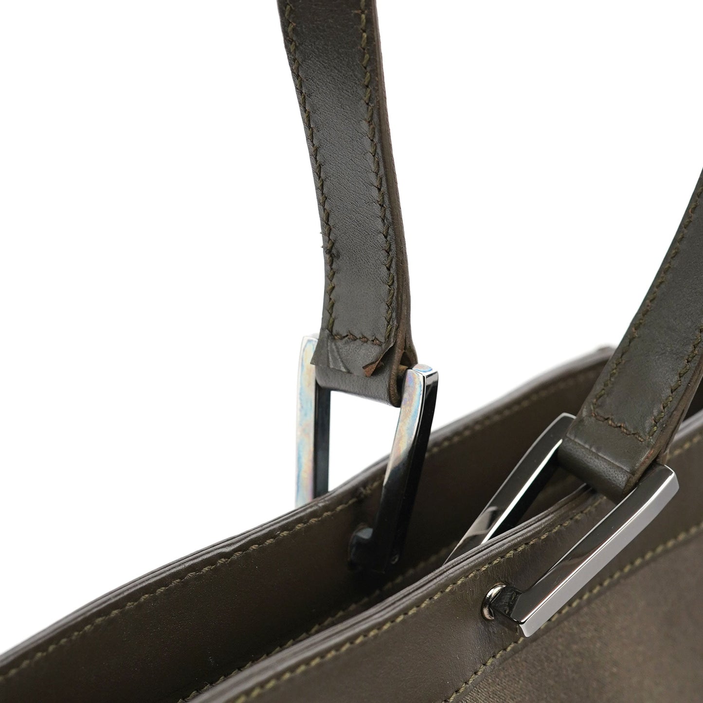 002 1132 Olive Satin Jackie Tote Bag