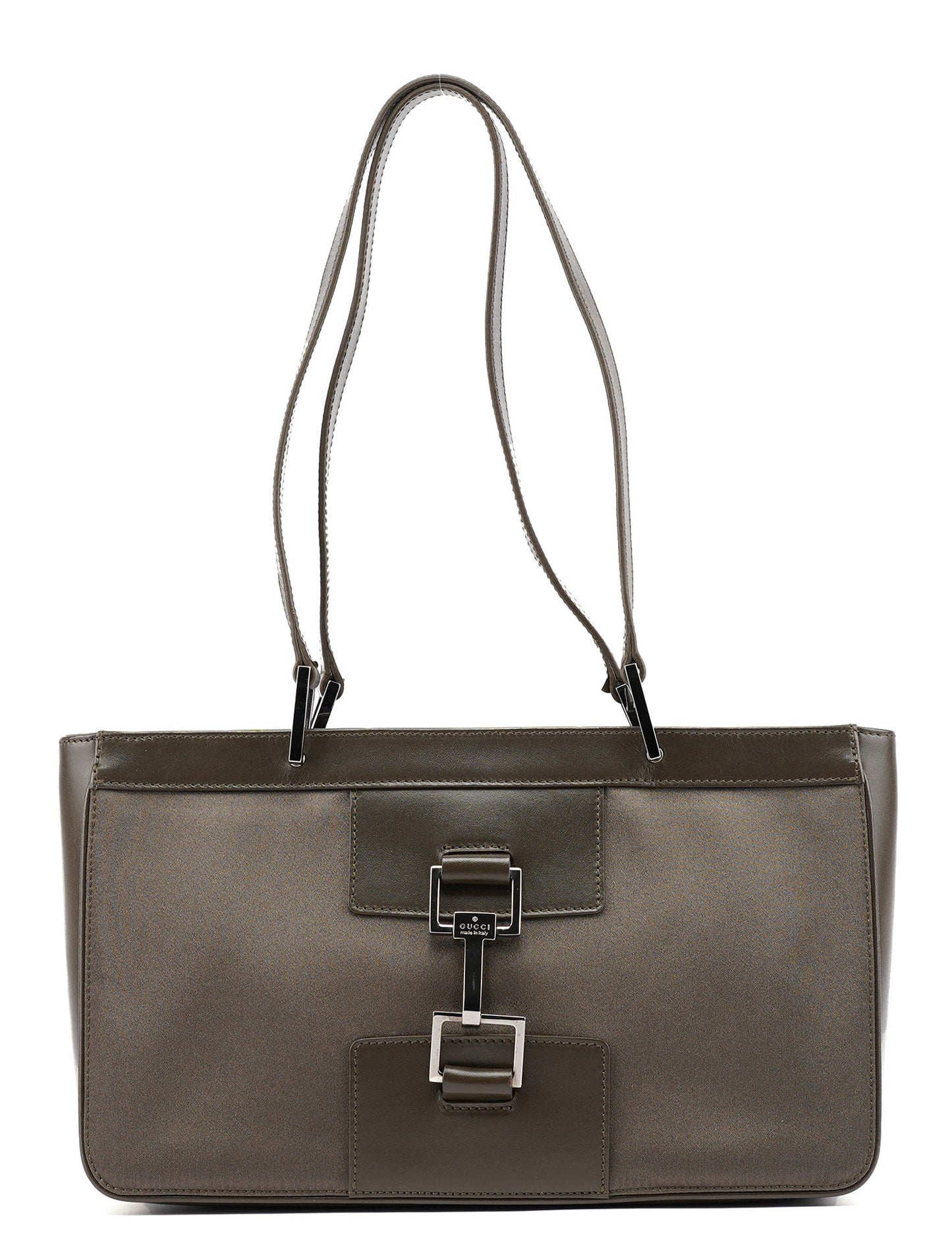 002 1132 Olive Satin Jackie Tote Bag