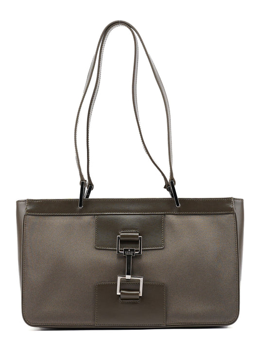 002 1132 Olive Satin Jackie Tote Bag