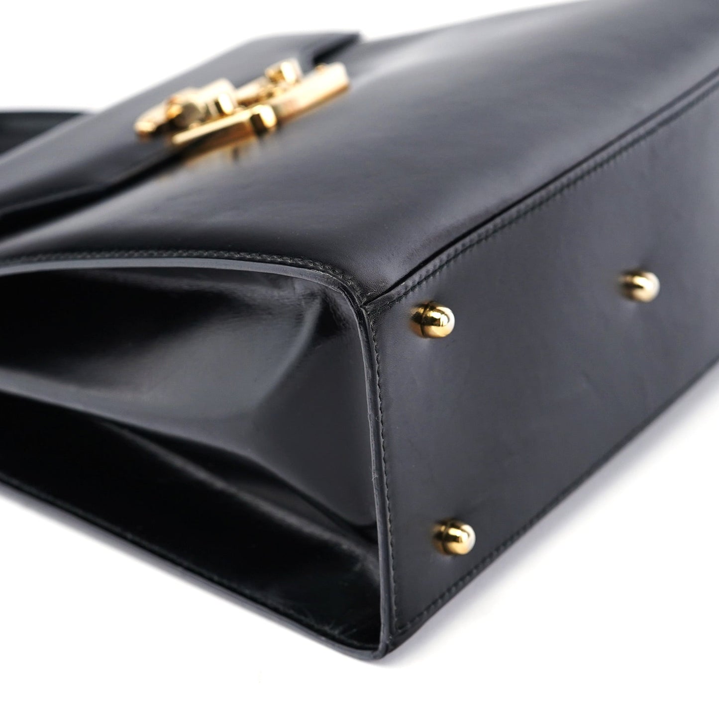 002 2026 Black Leather Lady Lock Bag