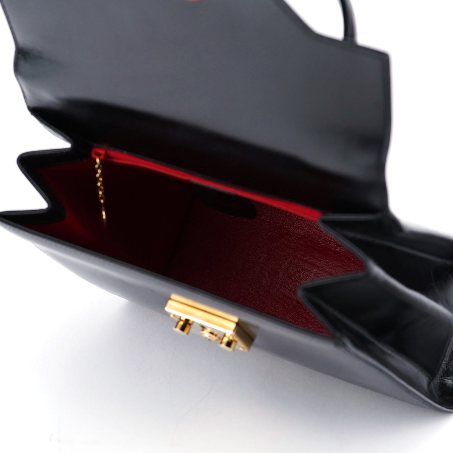 002 2026 Black Leather Lady Lock Bag