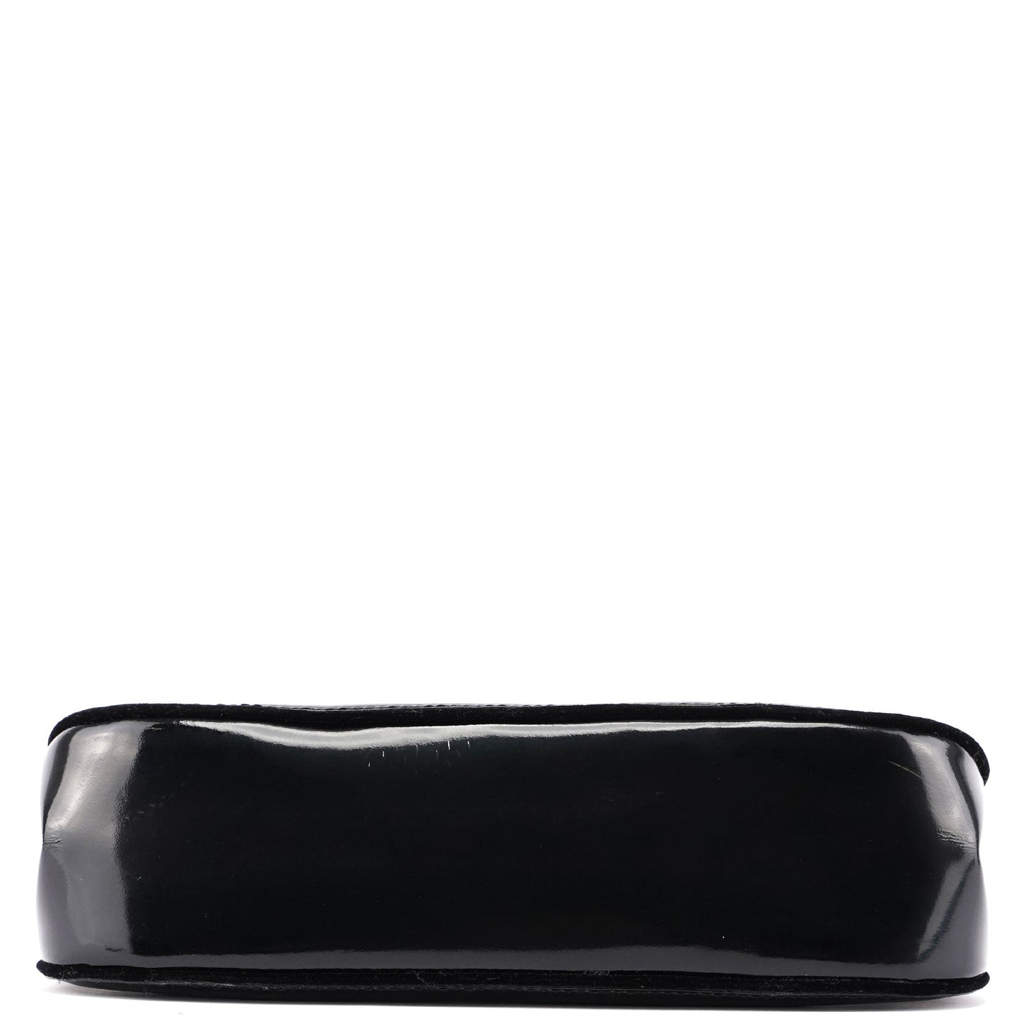 005 0776 Black Patent Leather Bamboo Shoulder Bag