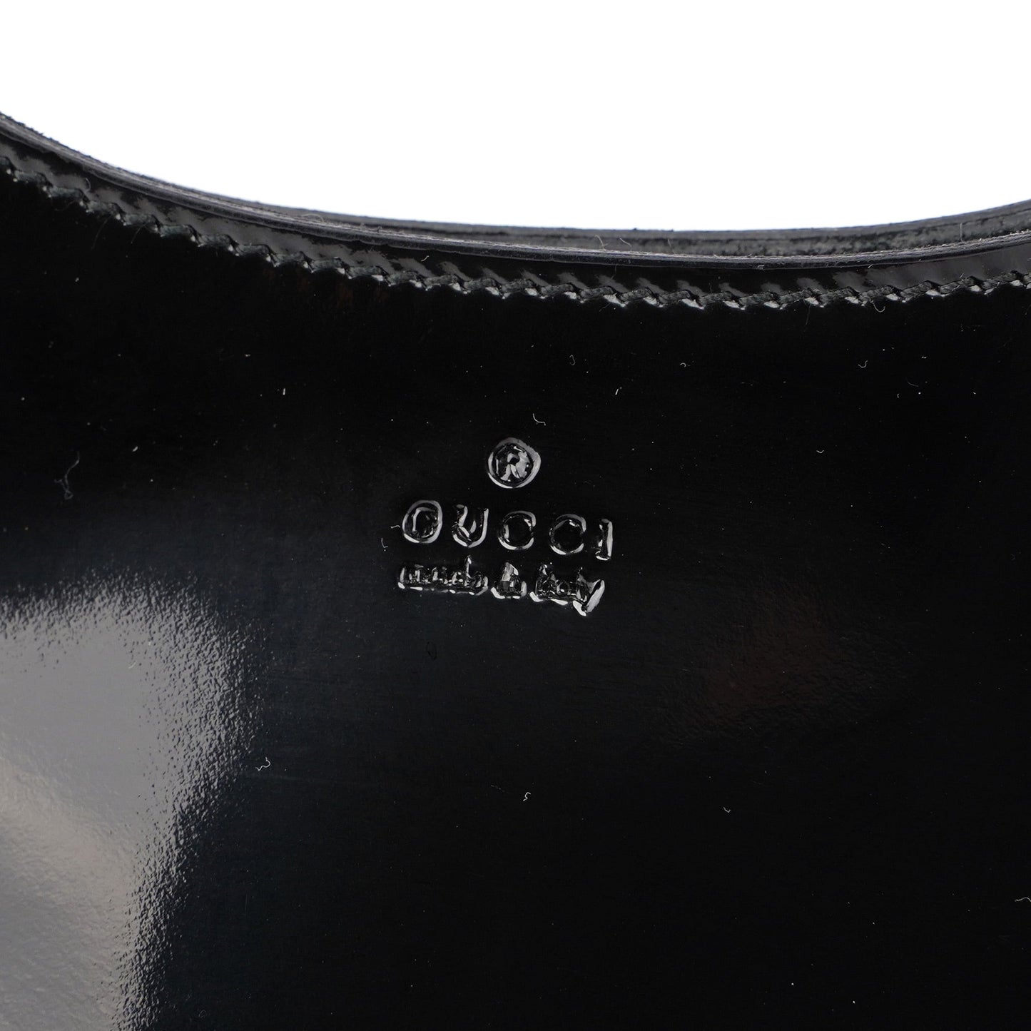 005 0776 Black Patent Leather Bamboo Shoulder Bag