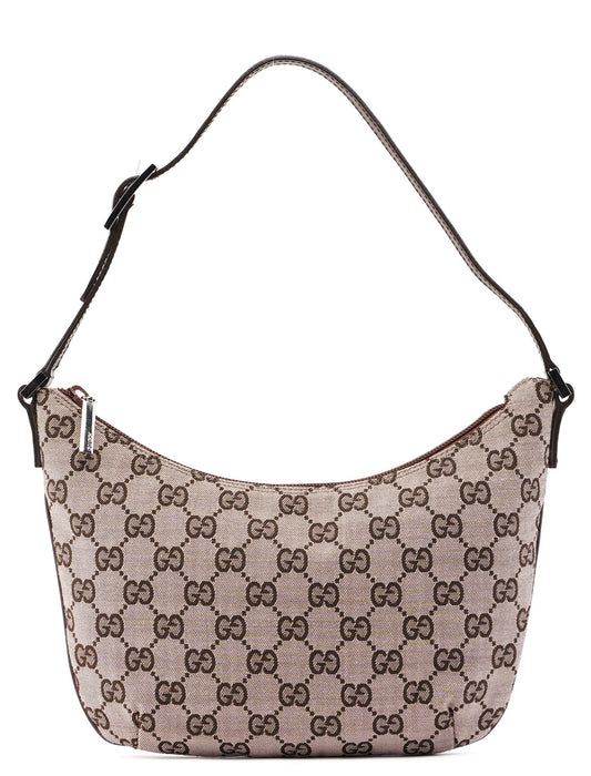 005 0813 Beige Brown GG Shoulder Bag