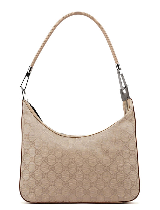 01233 Beige GG Hobo Shoulder Bag