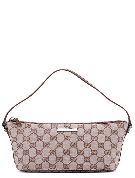 01798 Beige Brown GG Boat Pochette