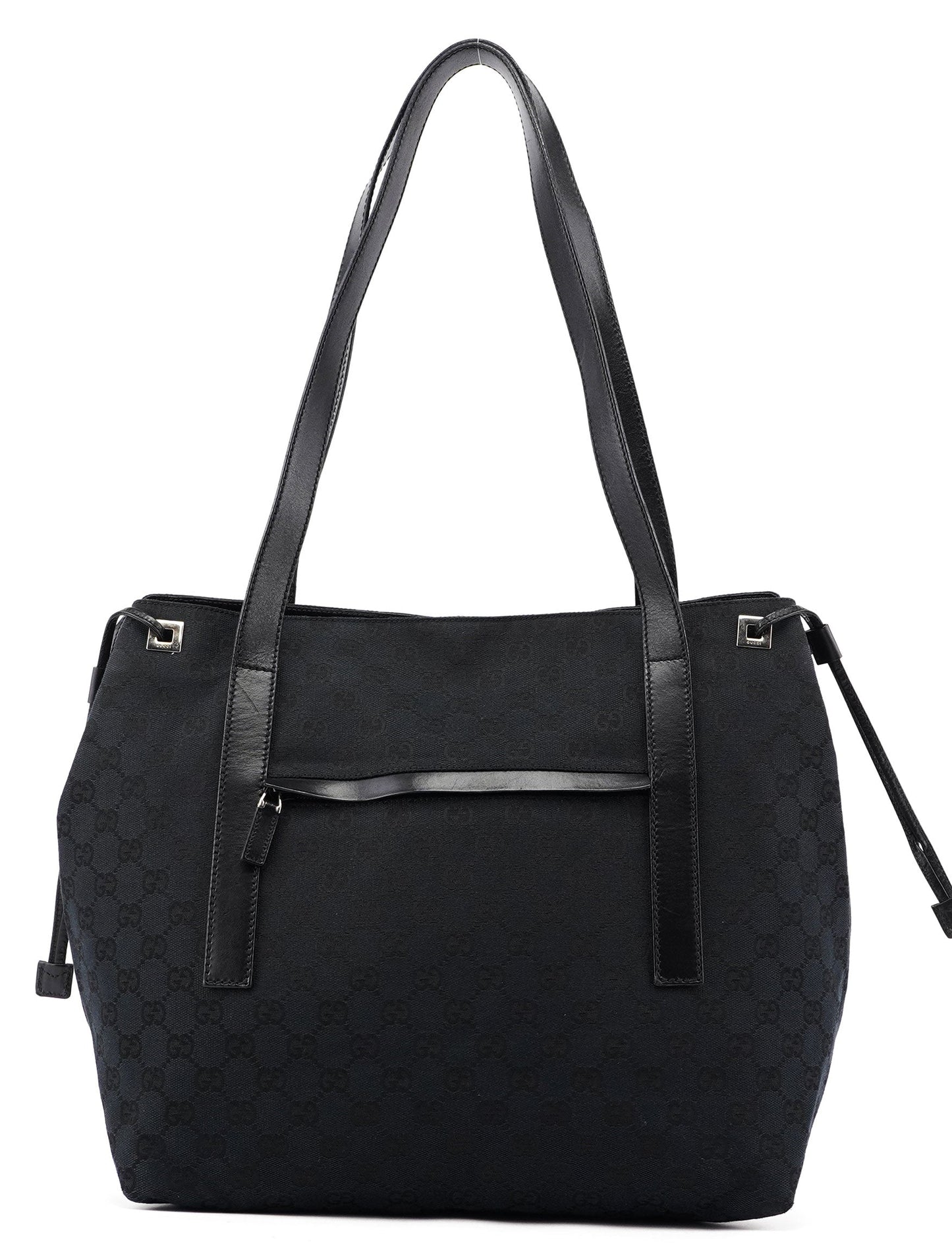 019 0498 Black GG Drawstring Tote Bag