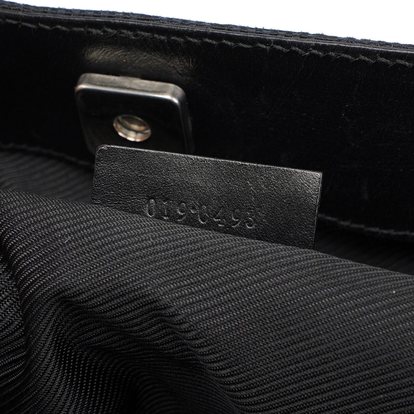 019 0498 Black GG Drawstring Tote Bag