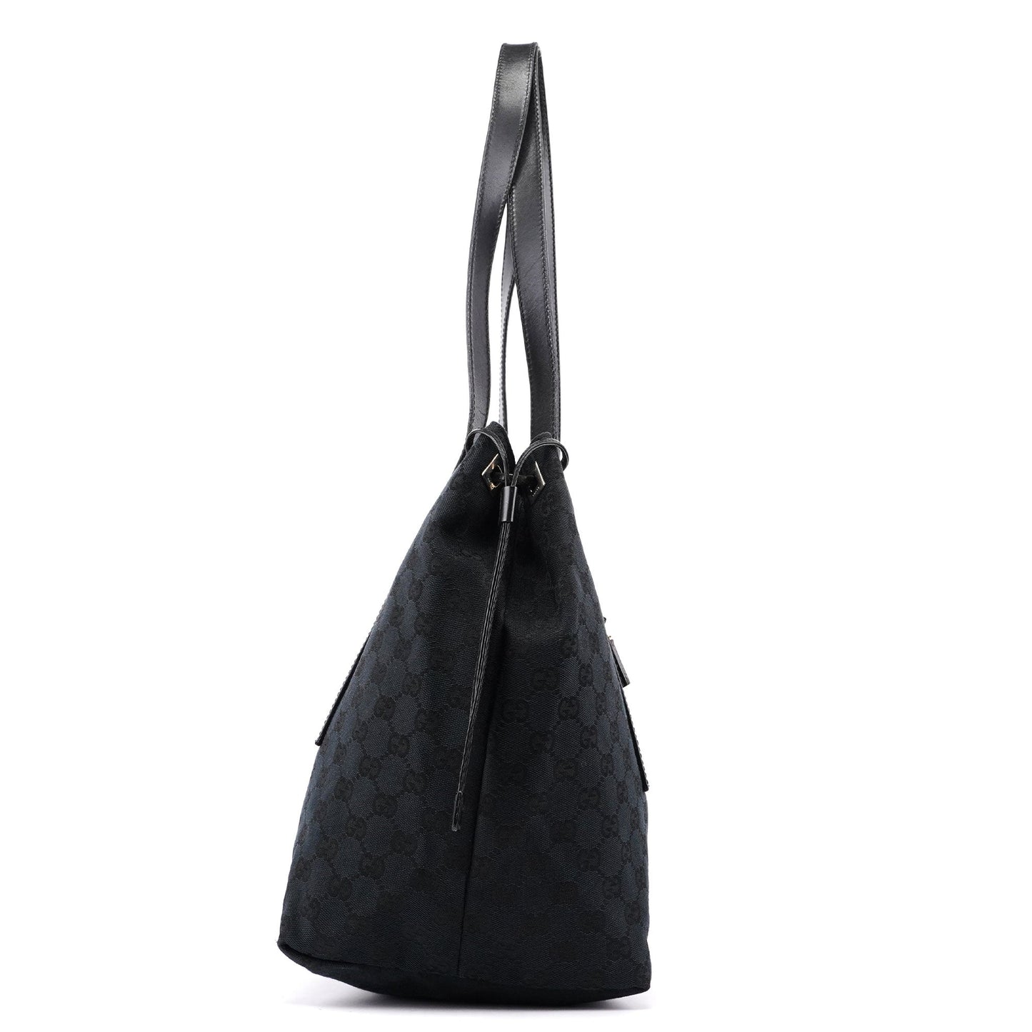 019 0498 Black GG Drawstring Tote Bag