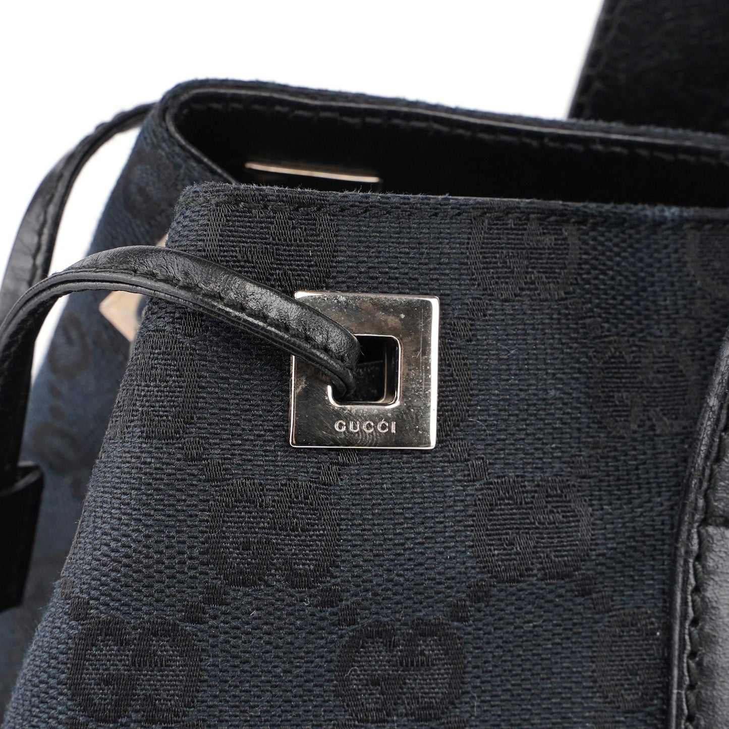 019 0498 Black GG Drawstring Tote Bag